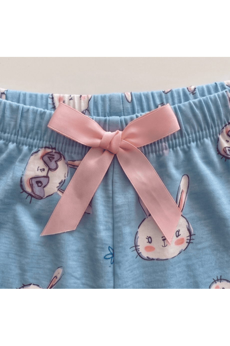 Viskon mavi desenli rahat kesim kadın pijama altı pantolon